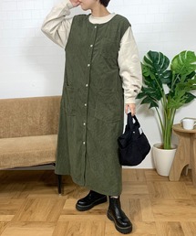 CRB（シーアールビー）の「コーデュロイジャンパースカート（ジャンパースカート）」