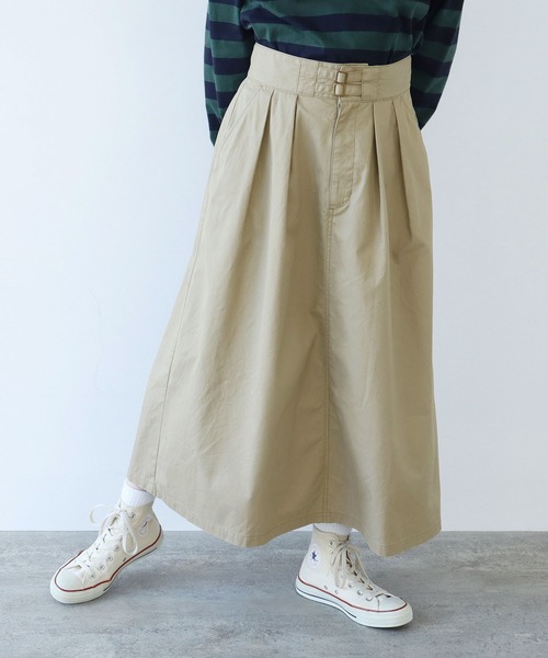 PAR ICI（パーリッシィ）の「ギャバ ミリタリースカート（スカート・レディース・ベージュ/カーキ・FREE）」の2枚目の写真