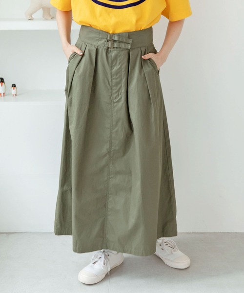 PAR ICI（パーリッシィ）の「ギャバ ミリタリースカート（スカート・レディース・ベージュ/カーキ・FREE）」の4枚目の写真