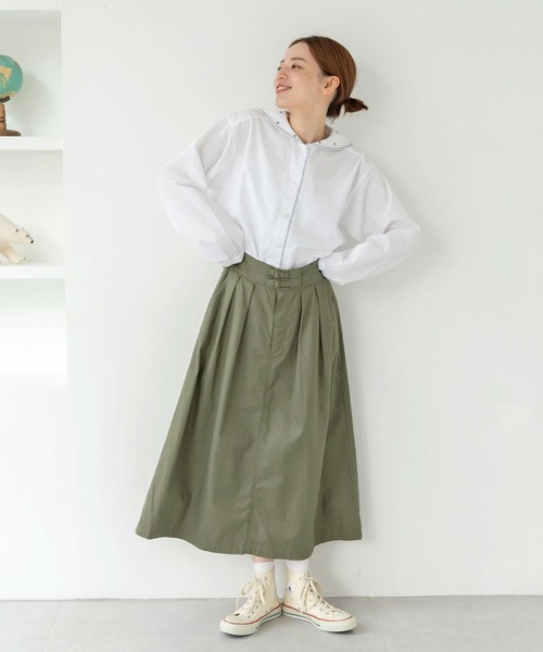PAR ICI（パーリッシィ）の「ギャバ ミリタリースカート（スカート・レディース・ベージュ/カーキ・FREE）」の11枚目の写真