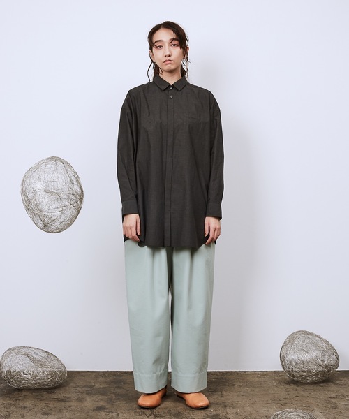 Dulcamara(ドゥルカマラ)の「トレンチシャツ(シャツ/ブラウス・メンズ・キナリ/スミクロ/レッド・0/1)」の12枚目の写真