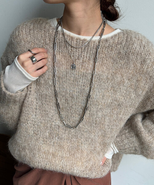 DouDou（ドゥドゥ）の「ラインストーンコイン2連ネックレス（ネックレス・レディース・シルバー/ゴールド・FREE）」の5枚目の写真