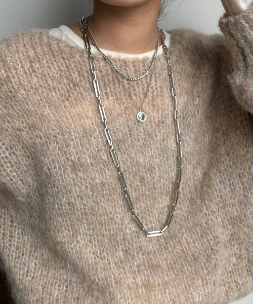 DouDou（ドゥドゥ）の「ラインストーンコイン2連ネックレス（ネックレス・レディース・シルバー/ゴールド・FREE）」の4枚目の写真