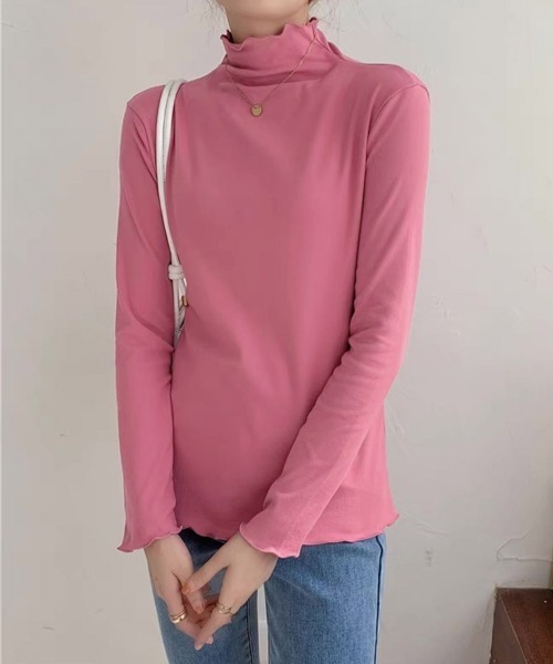 Miniministore(ミニミニストア)の「ハイネック カットソー 春秋 インナー(Tシャツ/カットソー・レディース・ホワイト/ブルー/ピンク/ブラック/ブラウン/イエロー/ミント・FREE)」の21枚目の写真