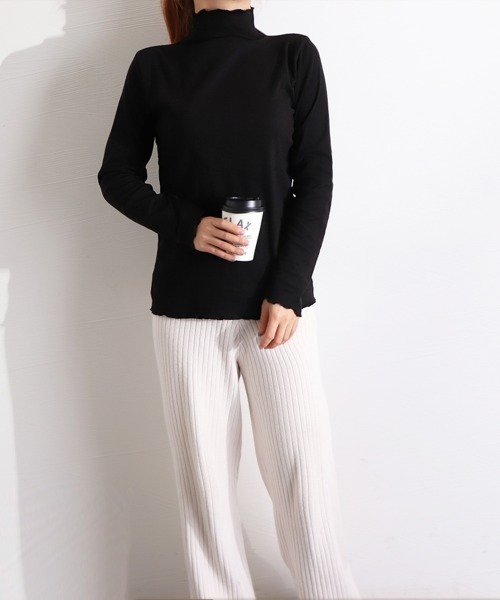 Miniministore(ミニミニストア)の「ハイネック カットソー 春秋 インナー(Tシャツ/カットソー・レディース・ホワイト/ブルー/ピンク/ブラック/ブラウン/イエロー/ミント・FREE)」の22枚目の写真