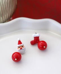 【X’mas】サンタ×ブーツアシメピアス