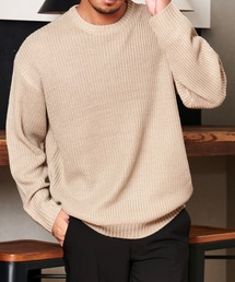 CavariA（キャバリア）の「『CavariA/キャバリア』クルーネック 畦編みニット 長袖 セーター（ニット/セーター）」