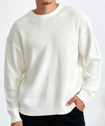 CavariA（キャバリア）の「『CavariA/キャバリア』クルーネック 畦編みニット 長袖 セーター（ニット/セーター）」