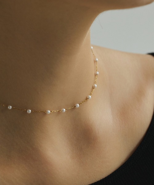 CENE(セネ)の「【CENE】セネ/ステーションパールネックレス(ネックレス・レディース・ゴールド・FREE)」の4枚目の写真