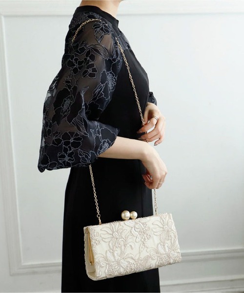 セール】【metoi】刺繍レースクラッチバッグ 結婚式 二次会 パーティー