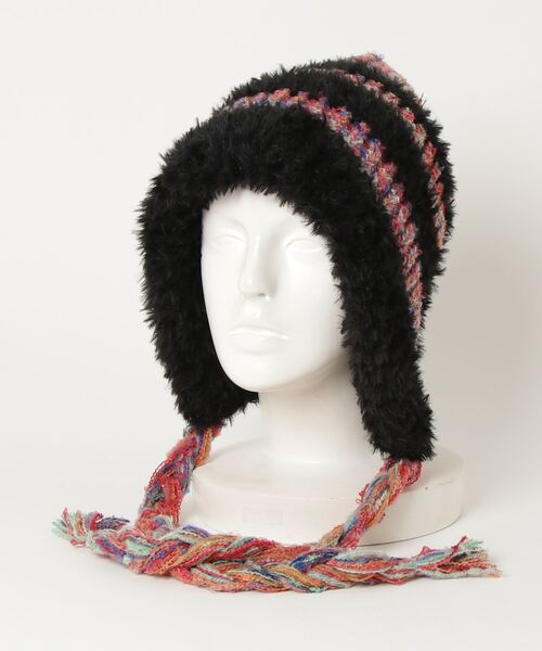 HIKA(ヒカ)の「【HIKA】モヘアボーダーニットCAP(ニットキャップ/ビーニー・レディース・ホワイト/ブラック/グレー/ブラウン系その他/パープル/ライトグレー・FREE)」の18枚目の写真