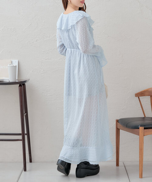 あんみつ姫　COHINA ソフトドビーアシメラッフルワンピース cahoさんコラボ】ソフトドビーアシメラッフルワンピース-short