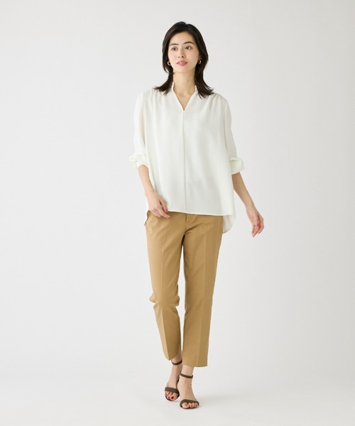 I.T.'S international（イッツインターナショナル）の「ヴィーナスバックサテン スタンドカラーブラウス（シャツ/ブラウス・レディース・ピンク/オフホワイト/ブラック・9号）」の9枚目の写真