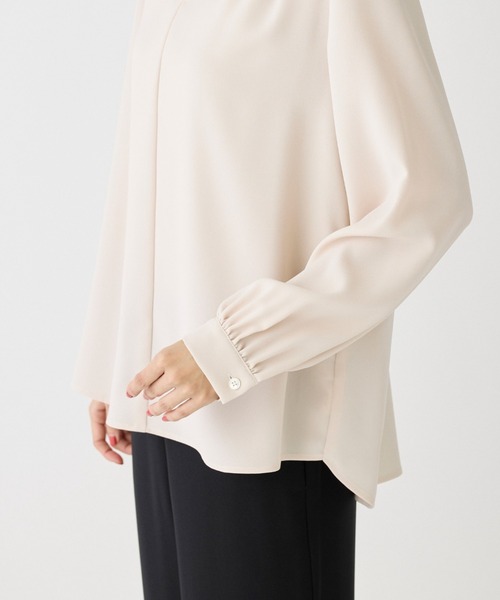 I.T.'S international（イッツインターナショナル）の「ヴィーナスバックサテン スタンドカラーブラウス（シャツ/ブラウス・レディース・ピンク/オフホワイト/ブラック・9号）」の16枚目の写真
