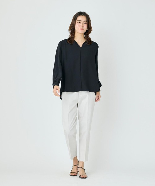 I.T.'S international（イッツインターナショナル）の「ヴィーナスバックサテン スタンドカラーブラウス（シャツ/ブラウス・レディース・ピンク/オフホワイト/ブラック・9号）」の19枚目の写真