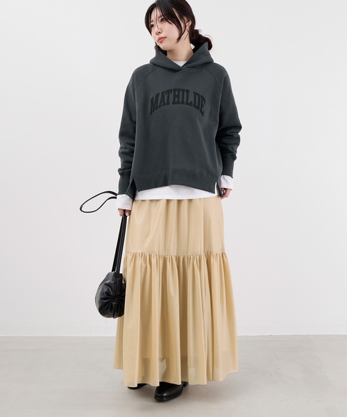 MICA&DEAL（マイカ＆ディール）の「シアーブライトティアードスカート（スカート・レディース・ベージュ/ブラック・FREE）」の13枚目の写真