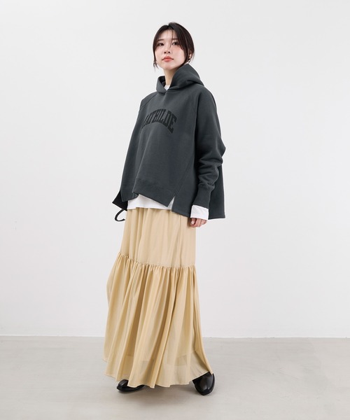 MICA&DEAL（マイカ＆ディール）の「シアーブライトティアードスカート（スカート・レディース・ベージュ/ブラック・FREE）」の14枚目の写真