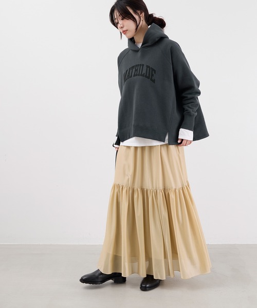 MICA&DEAL（マイカ＆ディール）の「シアーブライトティアードスカート（スカート・レディース・ベージュ/ブラック・FREE）」の15枚目の写真