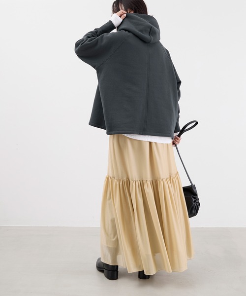 MICA&DEAL（マイカ＆ディール）の「シアーブライトティアードスカート（スカート・レディース・ベージュ/ブラック・FREE）」の18枚目の写真