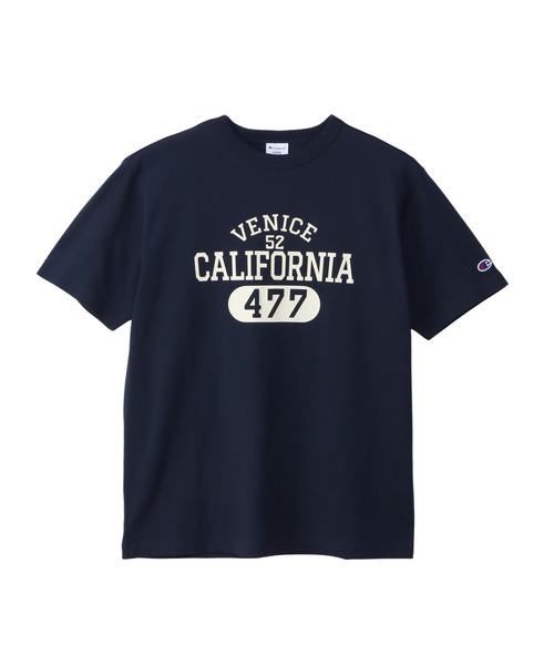 Champion(チャンピオン)の「【Champion/チャンピオン】メンズ ベーシック 大きいサイズ ショートスリーブTシャツ(Tシャツ/カットソー・メンズ・ネイビー/ホワイト×ブラック/グレー/ブラック系その他・XXXX-LARGE/XXX-LARGE/XX-LARGE)」の1枚目の写真