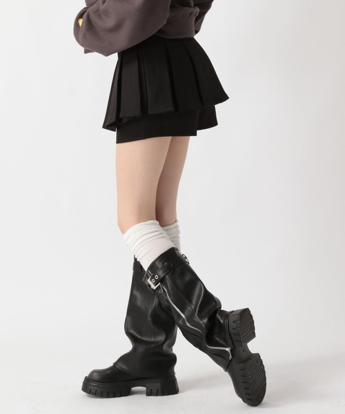 FOREVER 21(フォーエバー トゥエンティーワン)の「【2025SS】レイヤードプリーツスカパン(その他パンツ・レディース・グレー/ブラック・MEDIUM/SMALL)」の9枚目の写真
