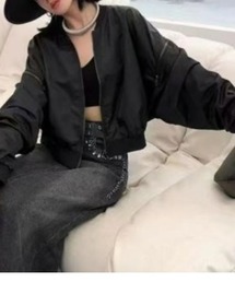 ampm（エーエムピーエム）の「【ampm】バックプリントショルダージップブルゾン（ブルゾン）」