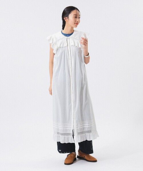 BEAMS BOY(ビームスボーイ)の「ヴィンテージ レース ノースリーブ ワンピース(ワンピース・レディース・サックスブルー/ブラック/オフホワイト・ONE SIZE)」の19枚目の写真
