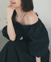 【miki監修サイズあり・セットアップ可】ボリュームスリーブジャガードブラウス