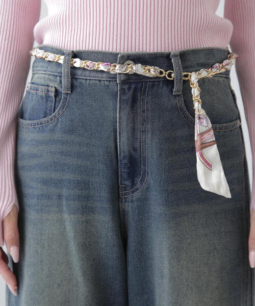 FREE'S MART(フリーズマート)の「◆スカーフチェーンベルト(ベルト・レディース・ホワイト系その他/ワンウォッシュ・フリ-)」の1枚目の写真