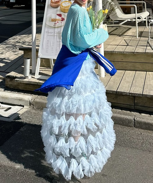 Alley Tokyo（アリートーキョー）の「シアーボーダーゆるロンT（Tシャツ/カットソー・レディース・ピンク/イエロー/ブラック/ブルー・FREE）」の15枚目の写真