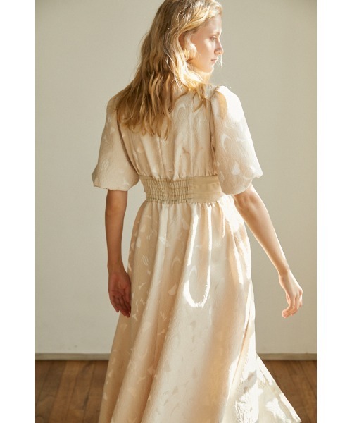 Estella.K(エステラケー)の「Sophie Jacquard Long Dress サテンジャガードドレス(ワンピース・レディース・ブラック/ライトベージュ・FREE)」の22枚目の写真