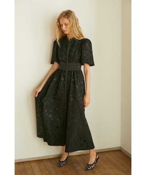 Sophie Jacquard Long Dress サテンジャガードドレス（ワンピース