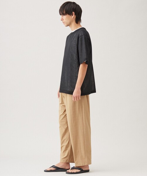UNFILO(アンフィーロ)の「スラブジャージー ワイドパンツ(その他パンツ・メンズ・ベージュ系/ブラック系・SMALL/MEDIUM/LARGE/X-LARGE)」の4枚目の写真