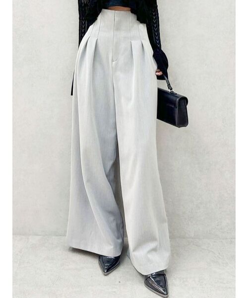 dazzlin（ダズリン）の「ハイウエストワイドパンツ（その他パンツ・レディース・グレー/ブラック/ライトグレー/グリーン・SMALL/MEDIUM）」の3枚目の写真