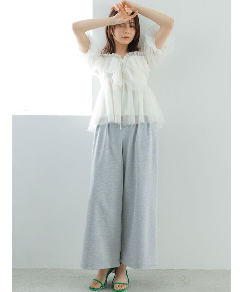 dazzlin（ダズリン）の「ハイウエストワイドパンツ（その他パンツ・レディース・グレー/ブラック/ライトグレー/グリーン・SMALL/MEDIUM）」の7枚目の写真