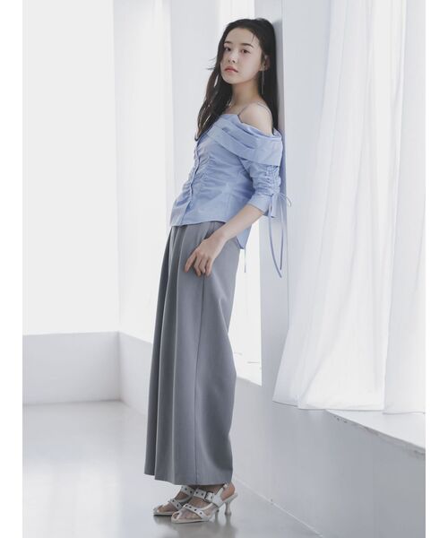 dazzlin（ダズリン）の「ハイウエストワイドパンツ（その他パンツ・レディース・グレー/ブラック/ライトグレー/グリーン・SMALL/MEDIUM）」の6枚目の写真