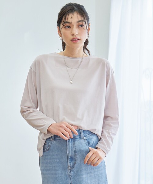 ANY(エニィ)の「シア―ラウンドネックTシャツ(Tシャツ/カットソー・レディース・ホワイト系/グリーン系/ライトグレー系/ブラック系・F)」の16枚目の写真