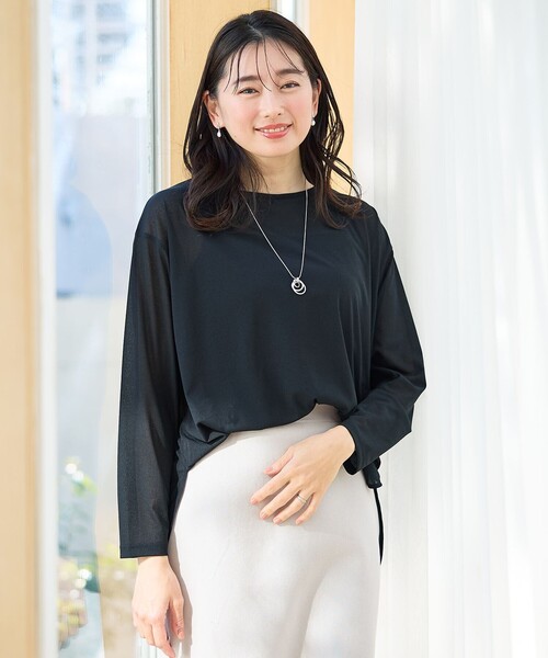 ANY(エニィ)の「シア―ラウンドネックTシャツ(Tシャツ/カットソー・レディース・ホワイト系/グリーン系/ライトグレー系/ブラック系・F)」の22枚目の写真