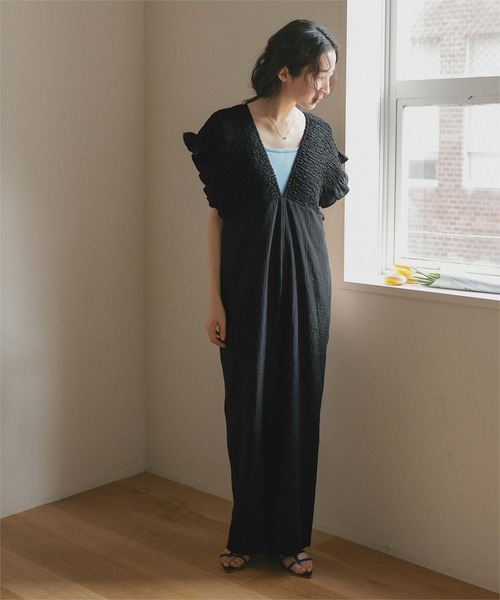 セール】シャーリングフリルオールインワン（つなぎ