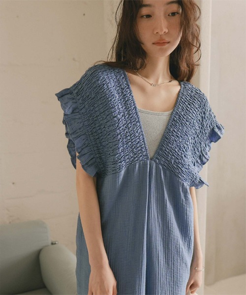 titivate(ティティベイト)の「シャーリングフリルオールインワン(つなぎ/オールインワン・レディース・オリーブ/ブラック/ライトベージュ/ブルー・SP/S/M/L)」の19枚目の写真