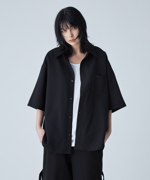 大人気完売品！VELNUS ステンカラーコート　ベルト付き　Ｌサイズ　ブラック VELNUS】Beautiful silhouette 2way melton oversten collar