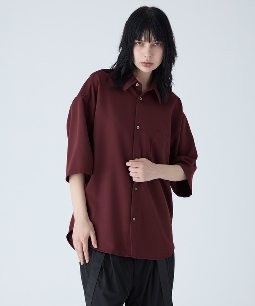 VELNUS】Side cord design loose short sleeve regular collar