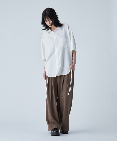 VELNUS（ベルナス）の「【VELNUS】Side cord design loose short sleeve regular collar shirt/サイドコードデザイン ルーズ半袖レギュラーカラーシャツ（シャツ/ブラウス・メンズ・ブラック/ブルー/ホワイト/バーガンディー・L/M/S）」の6枚目の写真