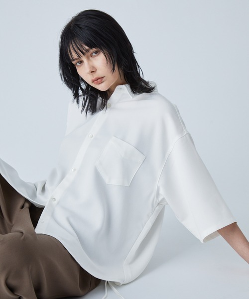 VELNUS（ベルナス）の「【VELNUS】Side cord design loose short sleeve regular collar shirt/サイドコードデザイン ルーズ半袖レギュラーカラーシャツ（シャツ/ブラウス・メンズ・ブラック/ブルー/ホワイト/バーガンディー・L/M/S）」の11枚目の写真