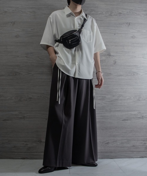 VELNUS（ベルナス）の「【VELNUS】Side cord design loose short sleeve regular collar shirt/サイドコードデザイン ルーズ半袖レギュラーカラーシャツ（シャツ/ブラウス・メンズ・ブラック/ブルー/ホワイト/バーガンディー・L/M/S）」の20枚目の写真