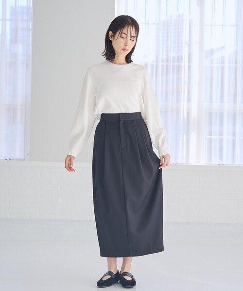 RONEL(ロネル)の「コクーンロングスカート(スカート・レディース・ブラック/ナチュラル/ダークグリーン・S/M/L)」の4枚目の写真