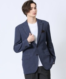 m.f.editorial（エムエフエディトリアル）の「【イタリア製生地 袖裏ストレッチ】m.f.エディトリアル メンズ 綿100%メッシュ 2ボタンジャケット 青（テーラードジャケット）」