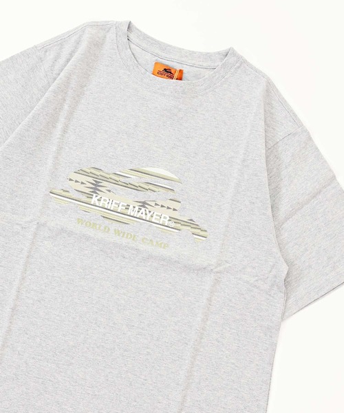 KRIFF MAYER（クリフメイヤー）の「フランイングラビット柄ロゴチュニック（Tシャツ/カットソー・レディース・チャコール/ブルー/カラフル/コーラル/グレー/オフホワイト/イエロー・MEDIUM/LARGE）」の3枚目の写真