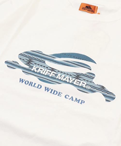 KRIFF MAYER（クリフメイヤー）の「フランイングラビット柄ロゴチュニック（Tシャツ/カットソー・レディース・チャコール/ブルー/カラフル/コーラル/グレー/オフホワイト/イエロー・MEDIUM/LARGE）」の14枚目の写真