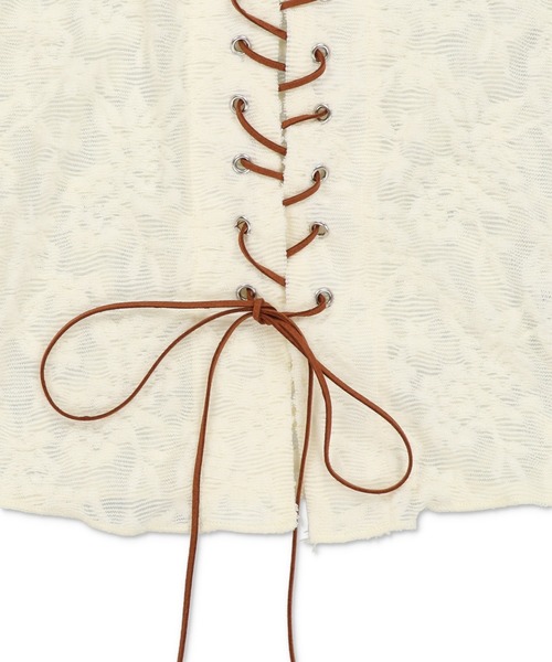 SPINNS（スピンズ）の「長袖スキッパ―シャツ/レース（シャツ/ブラウス・レディース・アイボリー/ブラック/ピンク系その他・ONESIZE）」の6枚目の写真